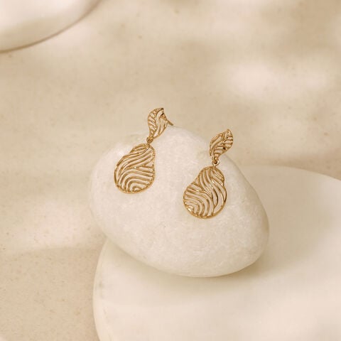 Flowing Dune Gold Drop Earrings