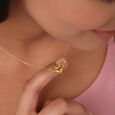 Winged Heart 14kt Gold Pendant with Chain for Her,,hi-res view 2