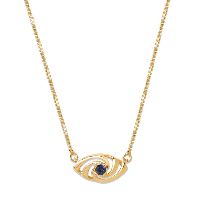 14KT Yellow Gold Divine Evil Eye Necklace,,hi-res image number null