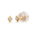 14KT Yellow Gold Dainty Spark Diamond Stud Earrings,,hi-res view 2