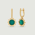 Dynamic Sculptural Green Onyx Hoop Earrings,,hi-res view 2