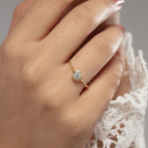 Blooming Beauty 14 kt Gold & Diamond Finger Ring