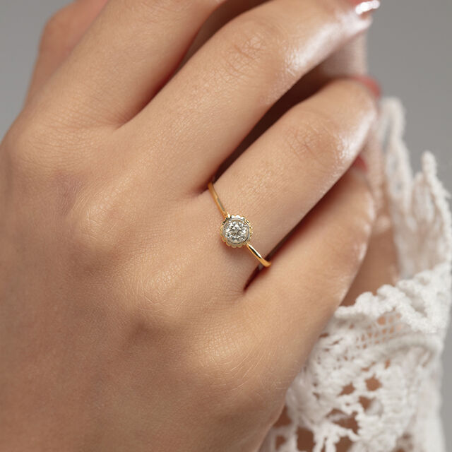 Blooming Beauty 14 kt Gold & Diamond Finger Ring,,hi-res image number null