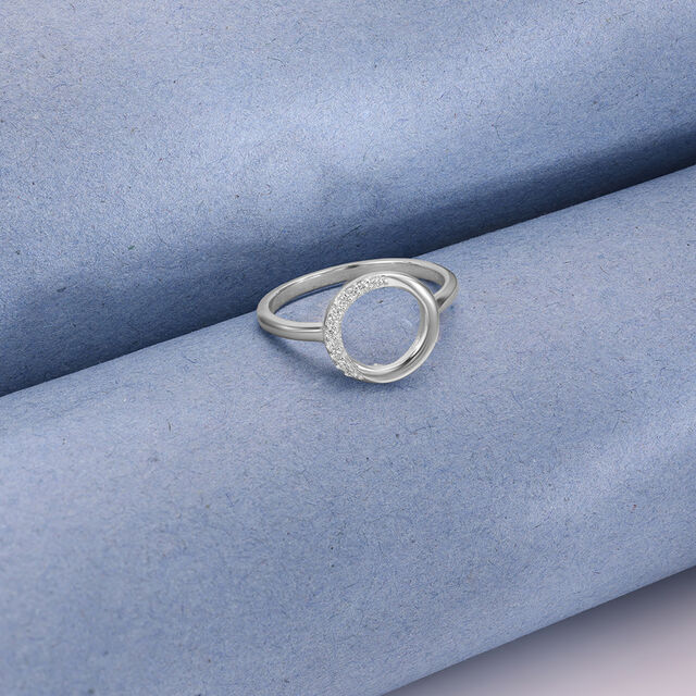 Subtle Halo Silver Ring,,hi-res image number null