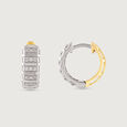 Luxe Shine Gold & Diamond Hoop Earrings,,hi-res view 4