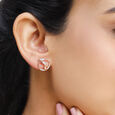 14Kt Rose Gold Glitzy Round Diamond Stud Earring,,hi-res view 1