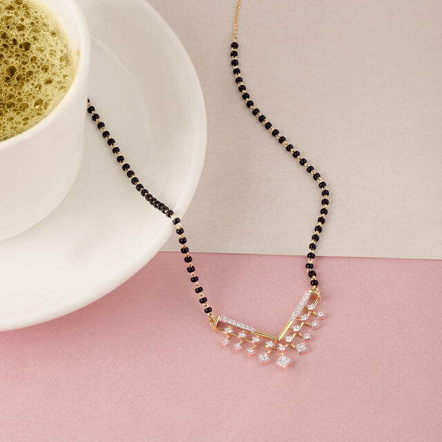 Glistening Fringe Gold and Diamond Mangalsutra,,hi-res image number null