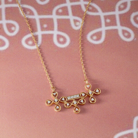 Kollam Sparkle Gold and Diamond Necklace