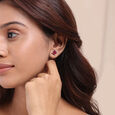 Scarlet Blooms Ruby & Diamond 14KT Stud Earrings,,hi-res view 2