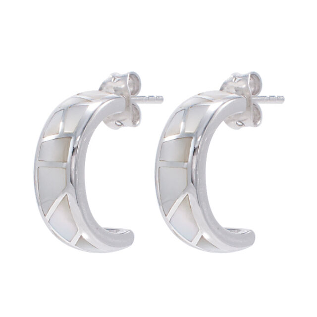 Half Round 92.5 Silver Earrings For Special Occasions,,hi-res view 2