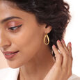 Spiral Glow 18KT Gold Hoop Earrings,,hi-res view 2