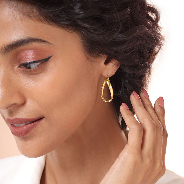 Spiral Glow 18KT Gold Hoop Earrings,,hi-res image number null