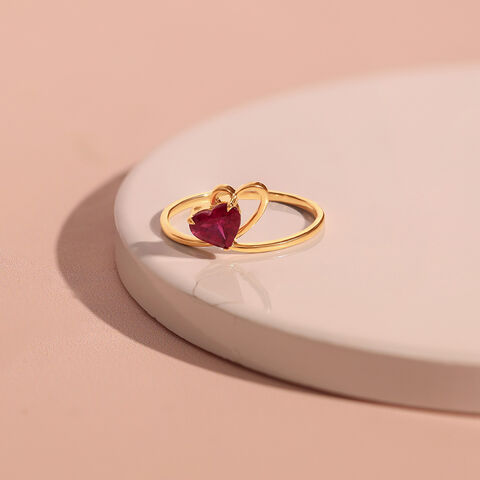 Entwined Hearts Ruby & Gold Ring