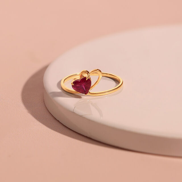 Entwined Hearts Ruby & Gold Ring,,hi-res image number null
