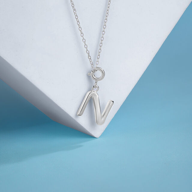 Graceful Initial N Silver Charm,,hi-res image number null