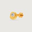 14KT Yellow Gold White Topaz Nose Pin,,hi-res view 2