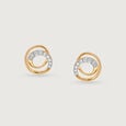 Swirl Elegance 14 Kt Gold & Diamond Stud Earrings,,hi-res view 3
