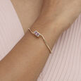 Pink Harmony Garnet & Gold Bangle,,hi-res view 2