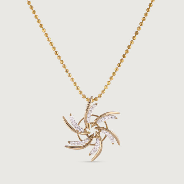 Whirlwind Sparkle Gold & Diamond Pendant,,hi-res image number null