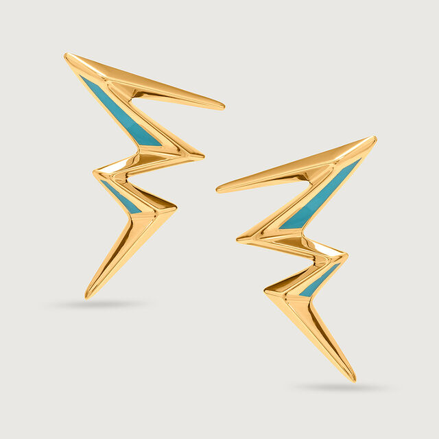 Thunderstruck Chic 18KT Gold Stud Earrings,,hi-res image number null
