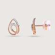 Classic Teardrop Gold & Diamond Stud Earrings,,hi-res view 4