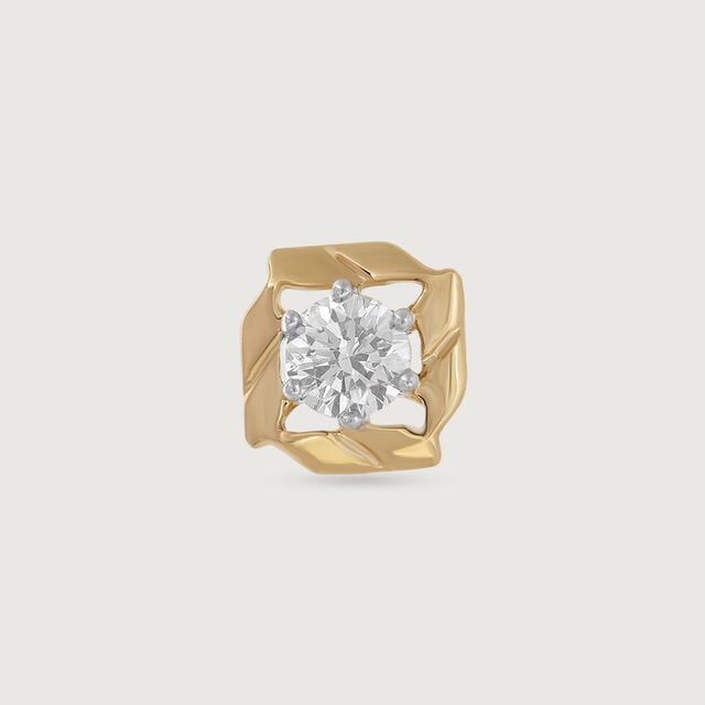 Sparkling Charm Gold and Diamond Nose Pin,,hi-res image number null