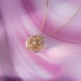 Radiant Rose Diamond & Gold Pendant,,hi-res view 1