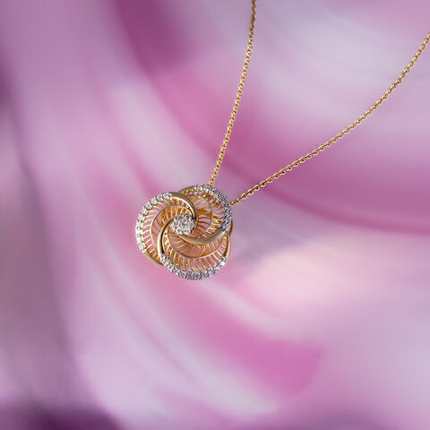 Radiant Rose Diamond & Gold Pendant