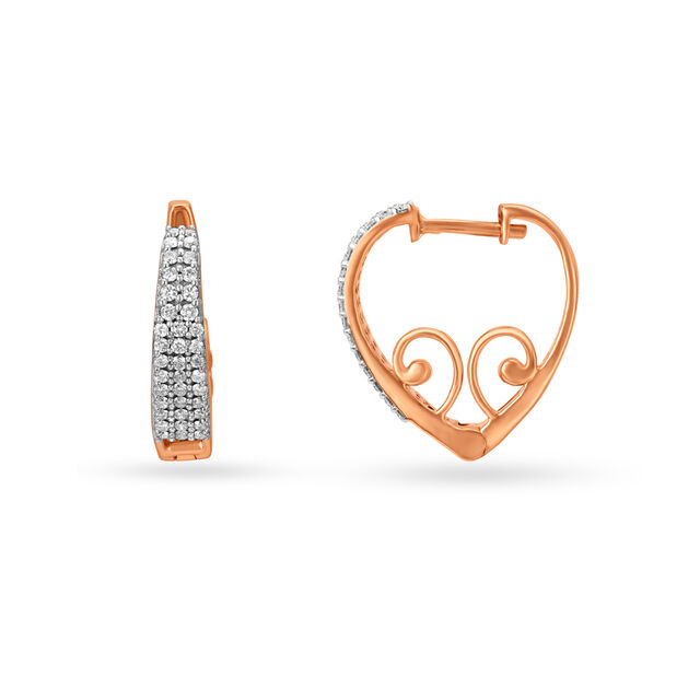True Love In Diamond 18KT Gold Hoop Earrings,,hi-res view 1