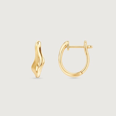 Sculpted Flow Gold Hoop Earrings
