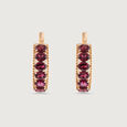 Scarlet Shine Garnet & Gold Hoop Earrings,,hi-res view 3