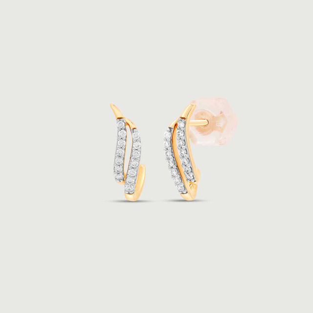 Gleaming Twist Diamond Hoop Earrings,,hi-res image number null