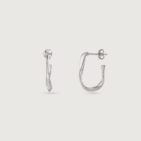 Twisted Shine Silver Earrings