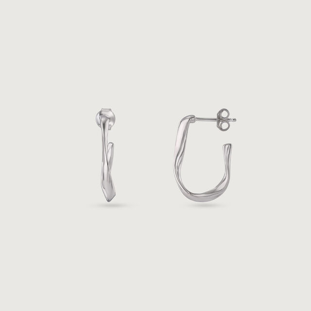 Twisted Shine Silver Earrings,,hi-res image number null