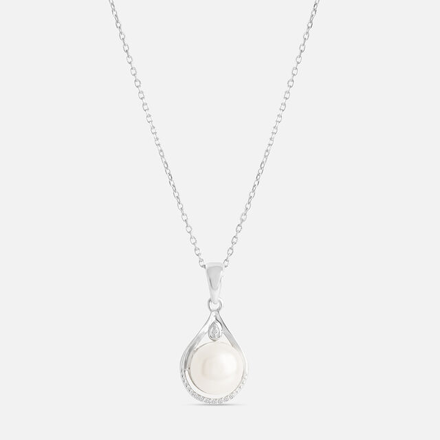 Mesmerising Pearl Silver Pendant & Chain,,hi-res image number null