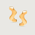Artistic Swirl 18KT Gold Hoop Earrings,,hi-res view 3