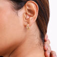 Triple Curve Gold Hoop Earrings,,hi-res view 2