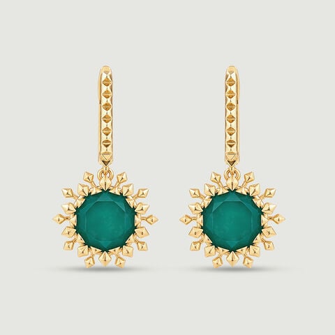 Dynamic Sculptural Green Onyx Hoop Earrings
