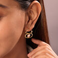 Twisted Glam 14 Kt Gold & Pearl Hoop Earrings,,hi-res view 2