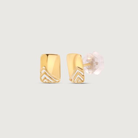 Sleek Rush Gold Stud Earrings