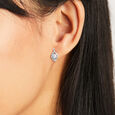 Delicate Bloom Silver Stud Earrings,,hi-res view 2