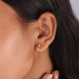 Moonlit Pearl Crescents 14KT Yellow Gold Stud Earrings,,hi-res view 2