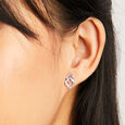 Entwined Sparkling Silver Stud Earrings,,hi-res view 2
