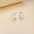 Cheeky Curve Silver Earrings,,hi-res view 1