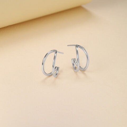 Cheeky Curve Silver Earrings