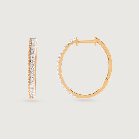 Sculpted Shine Gold & Diamond Hoop Earrings