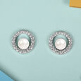 Luminous Pearl Silver Earrings,,hi-res view 1