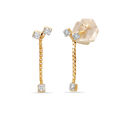 14KT Yellow Gold Linked Ice Diamond Drop Earrings,,hi-res view 3