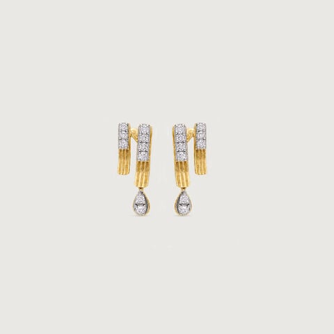 Linear Poise Diamond Drop Earrings