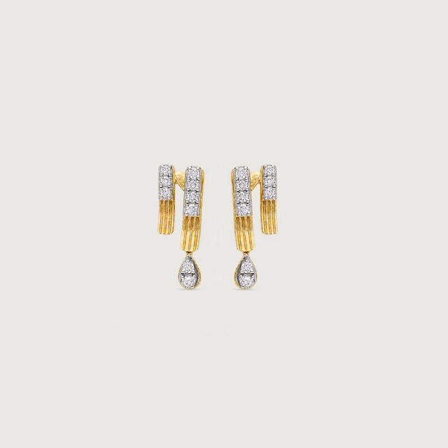 Linear Poise Diamond Drop Earrings,,hi-res image number null